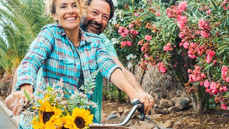 Happy Couple on Bike